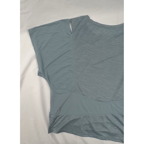 Lululemon No Inhibitions Cloud Blue Cropped Tee Cut Out Lightweight Sz 4 - Picture 11 of 13